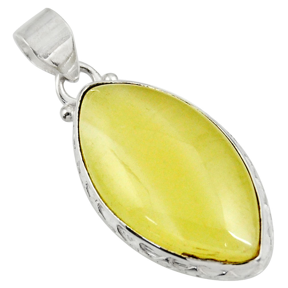  yellow olive opal 925 sterling silver pendant jewelry d39319