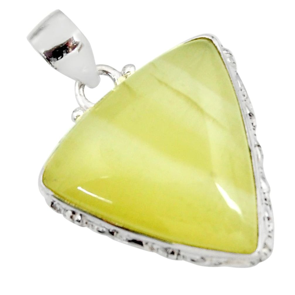  yellow olive opal 925 sterling silver pendant jewelry d41403