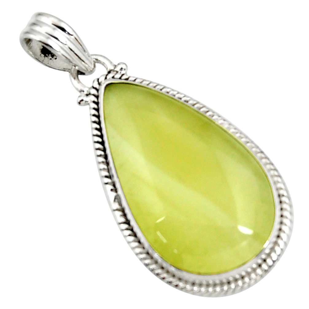  yellow olive opal 925 sterling silver pendant jewelry d41410