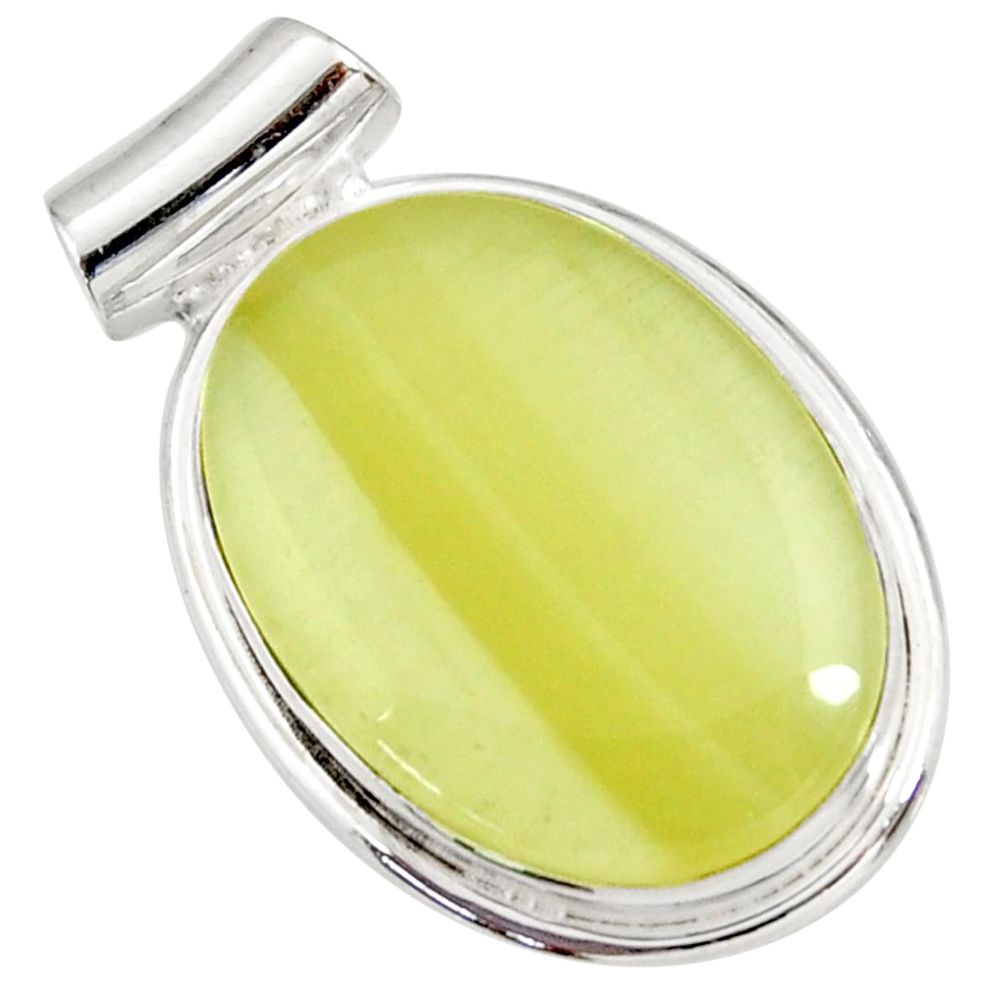  yellow olive opal 925 sterling silver pendant jewelry d41417