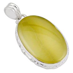 25.60cts natural yellow olive opal 925 sterling silver pendant jewelry t95041