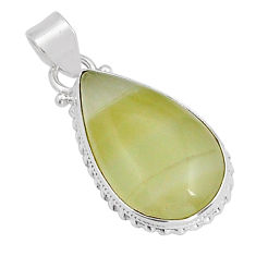 17.38cts natural yellow olive opal 925 sterling silver pendant jewelry y20931