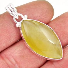 16.49cts natural yellow olive opal 925 sterling silver pendant jewelry y21230