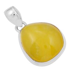 13.15cts natural yellow olive opal 925 sterling silver pendant jewelry y21522