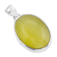 17.38cts natural yellow olive opal 925 sterling silver pendant jewelry y21565