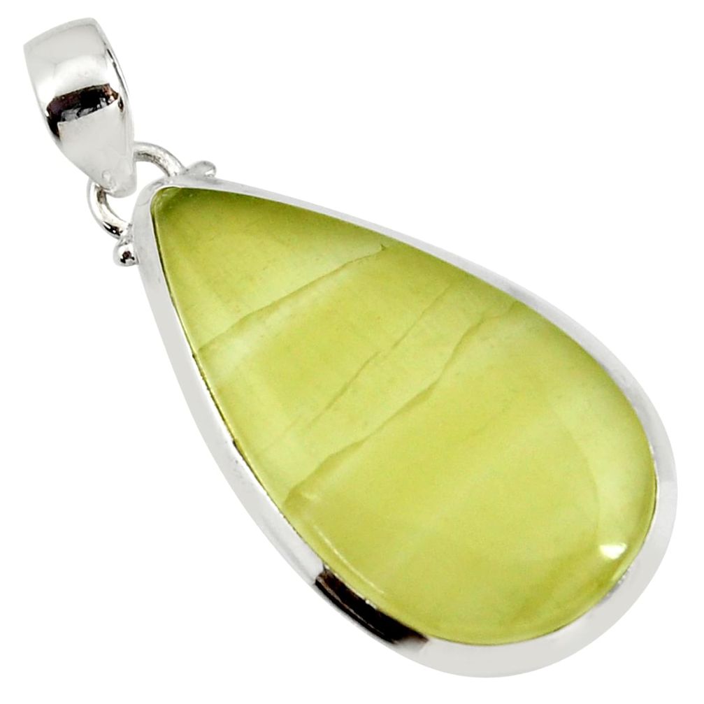  yellow olive opal pearl 925 sterling silver pendant d41420