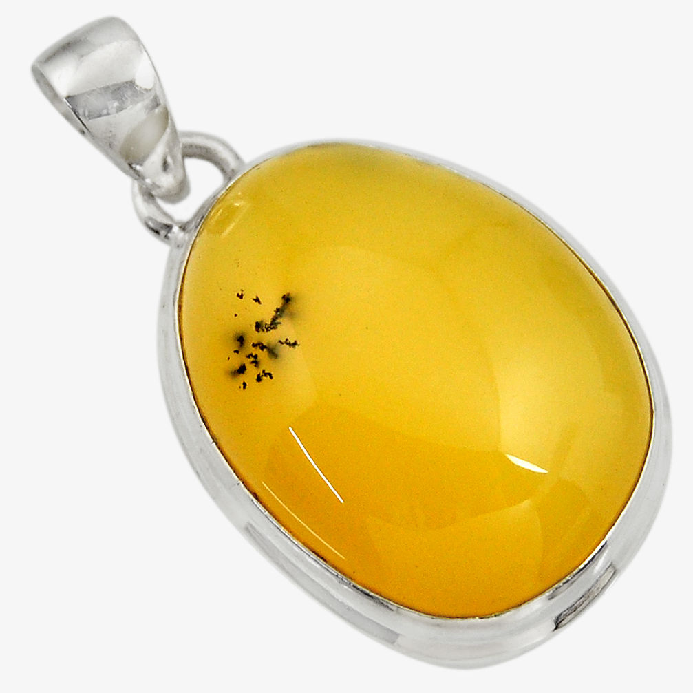 18.70cts natural yellow opal 925 sterling silver pendant jewelry d41883