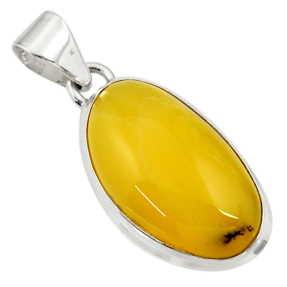 14.23cts natural yellow opal 925 sterling silver pendant jewelry d41888