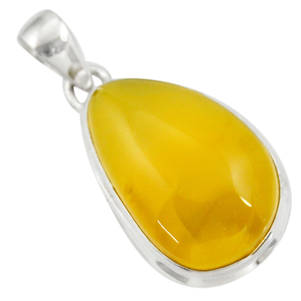 14.23cts natural yellow opal 925 sterling silver pendant jewelry d41900