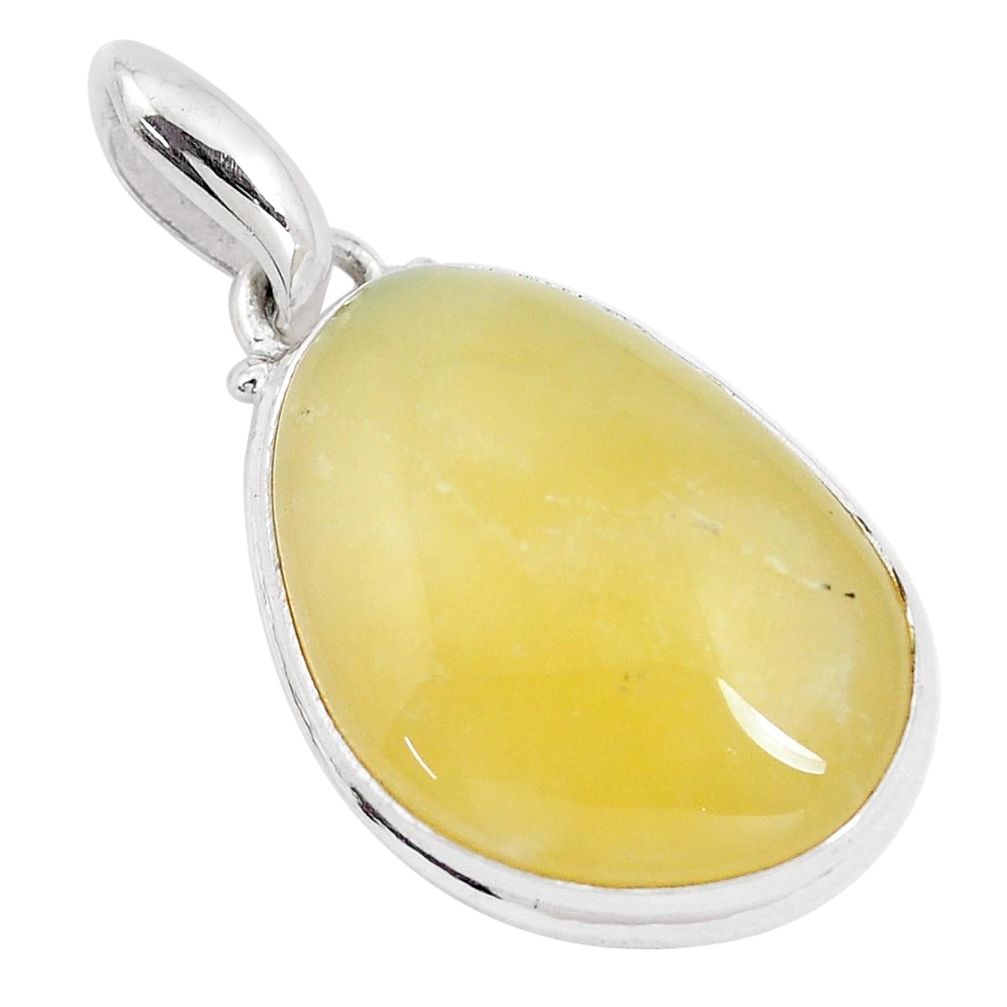 17.22cts natural yellow opal 925 sterling silver pendant jewelry p14734