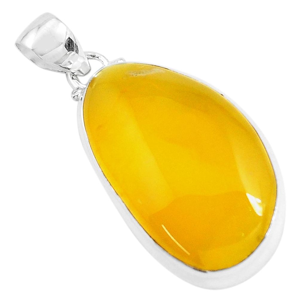 17.85cts natural yellow opal 925 sterling silver pendant jewelry p47541