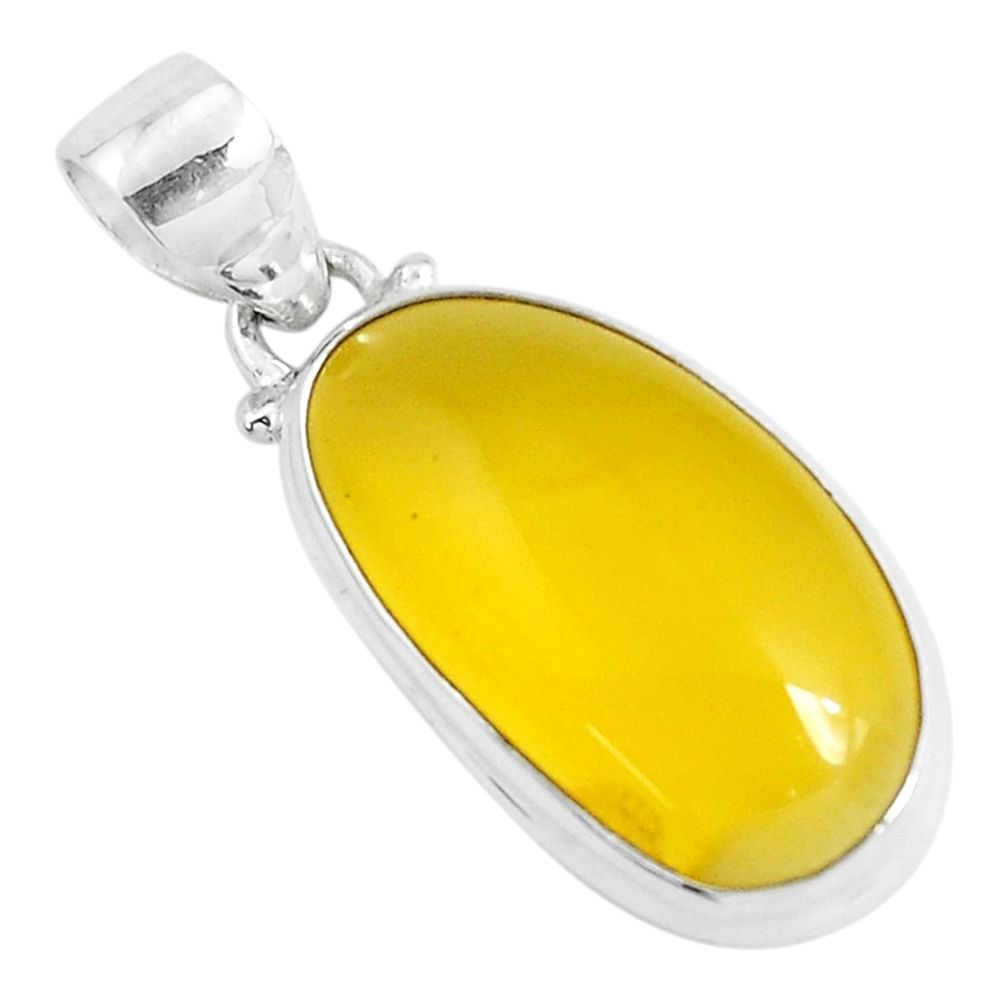 12.18cts natural yellow opal 925 sterling silver pendant jewelry p47551