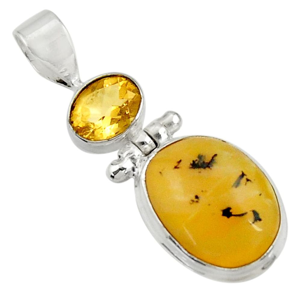  yellow opal citrine 925 sterling silver pendant jewelry d44578