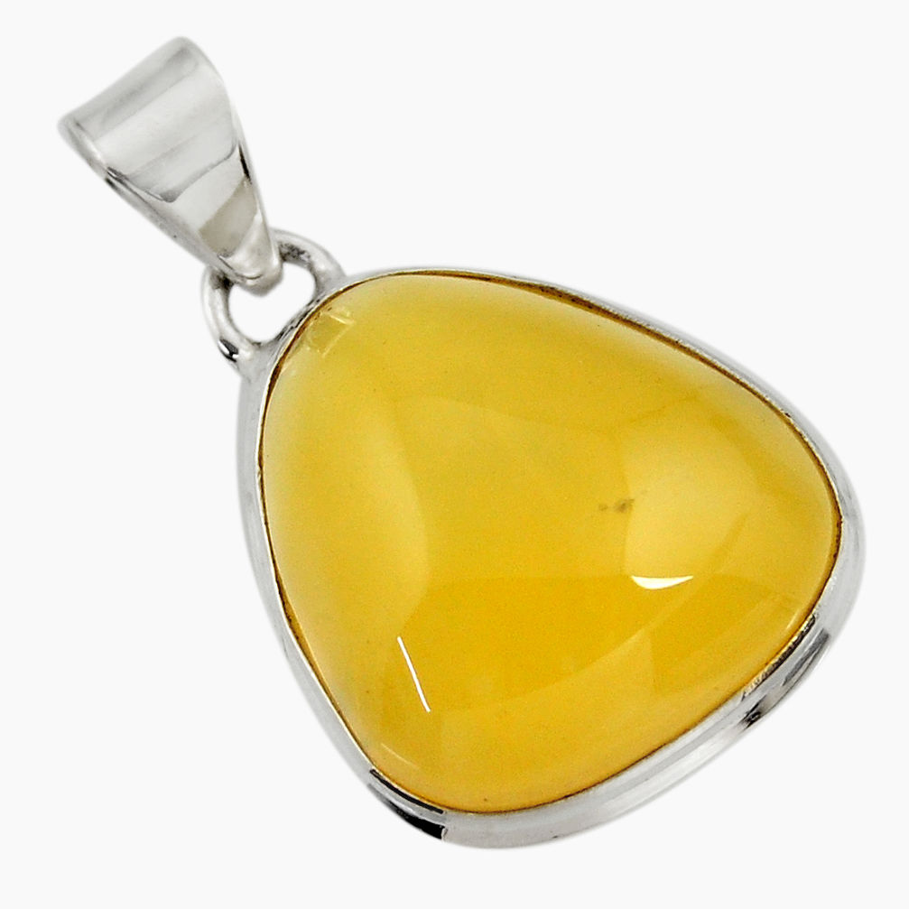 16.20cts natural yellow opal fancy 925 sterling silver pendant jewelry d41881