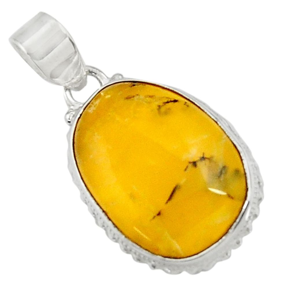  yellow opal fancy 925 sterling silver pendant jewelry d44563