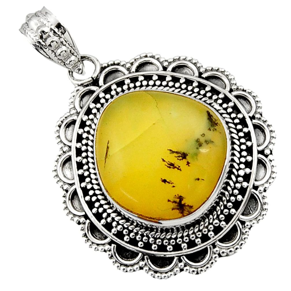  yellow opal fancy 925 sterling silver pendant jewelry d45025