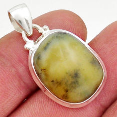 13.43cts natural yellow opal fancy 925 sterling silver pendant jewelry y20733