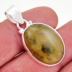 13.06cts natural yellow opal fancy 925 sterling silver pendant jewelry y20734