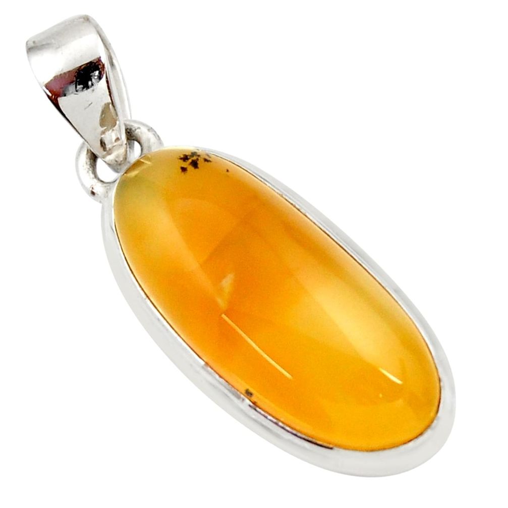 12.58cts natural yellow opal oval 925 sterling silver pendant jewelry d42237