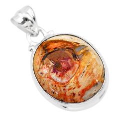 15.08cts natural yellow plume agate 925 sterling silver pendant jewelry t28620