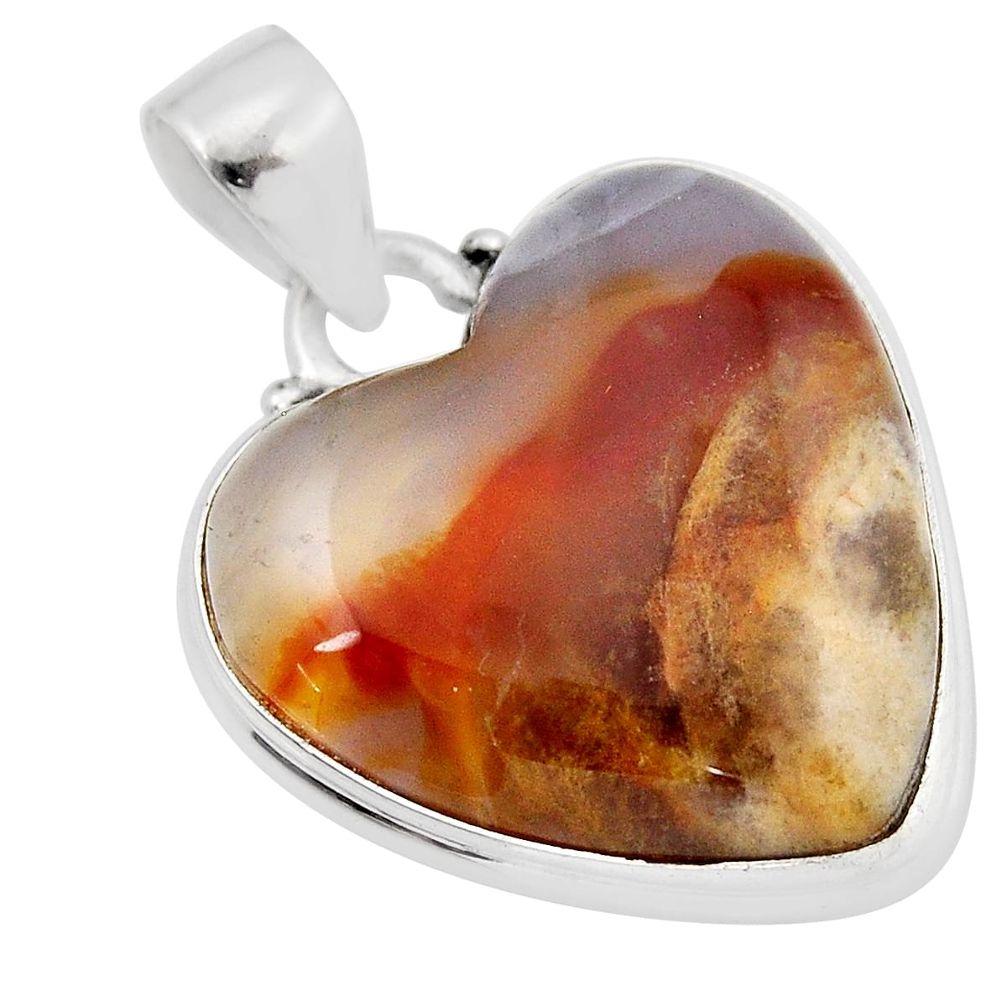 15.55cts natural yellow plume agate 925 sterling silver pendant jewelry y51687