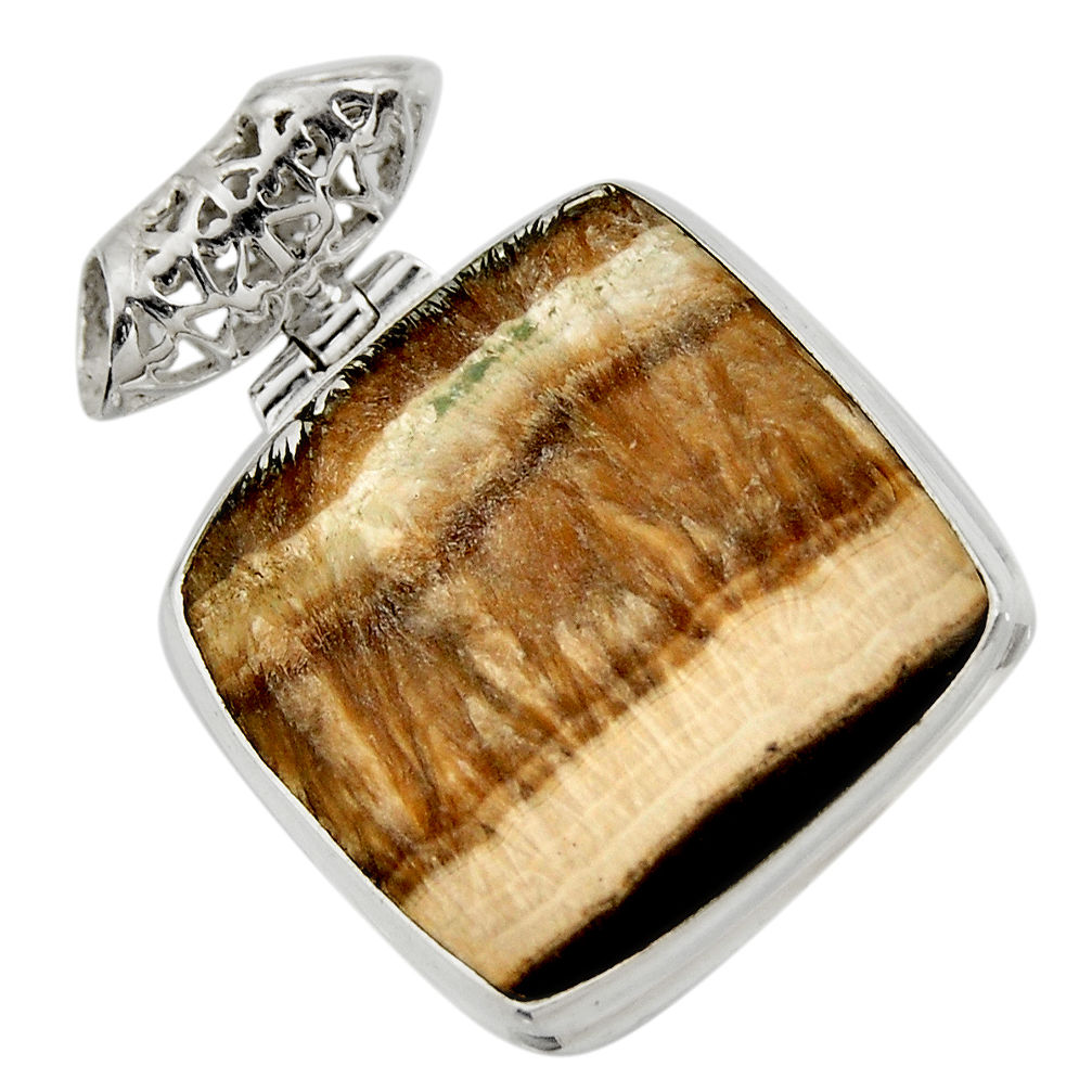  yellow schalenblende polen 925 sterling silver pendant d41935