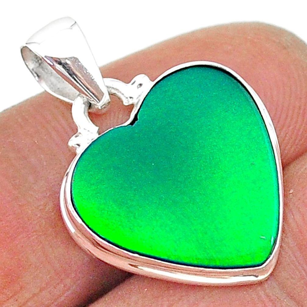 8.38cts northern lights aurora opal (lab) 925 silver pendant jewelry t17057