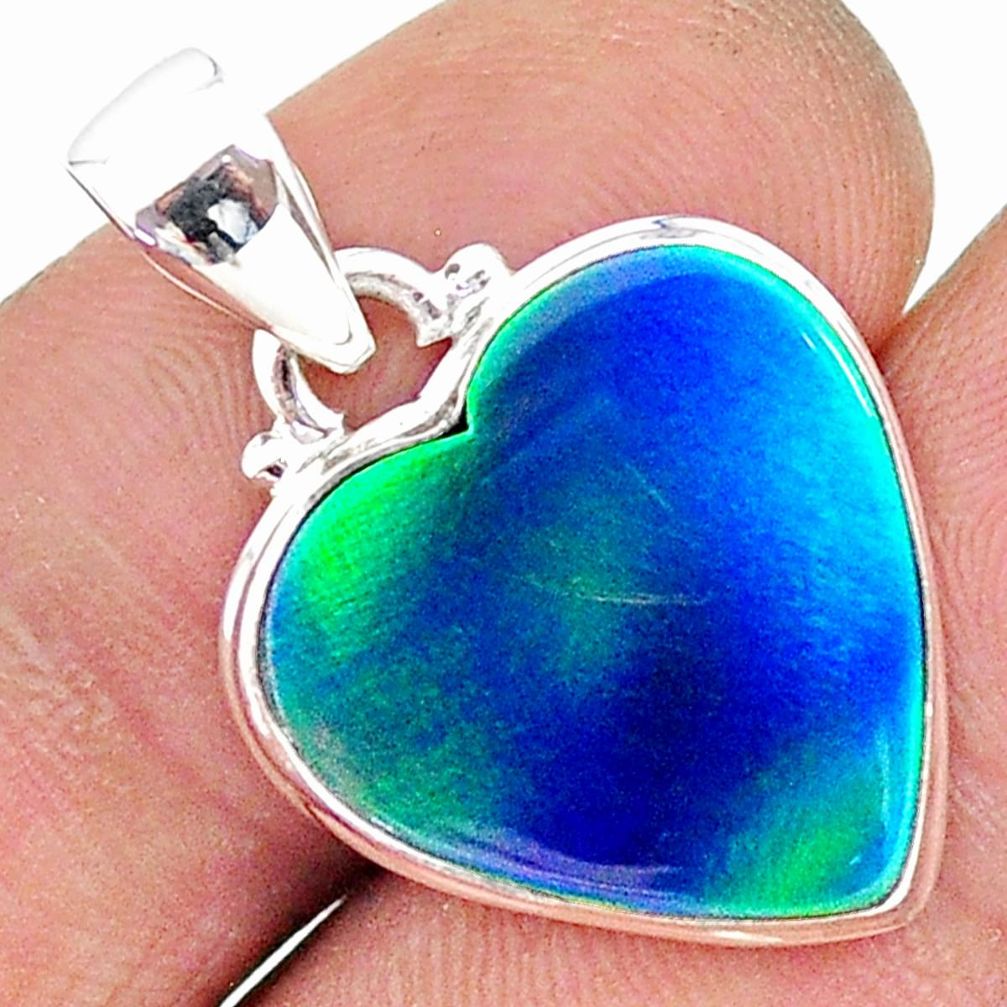 8.33cts northern lights aurora opal (lab) 925 silver pendant jewelry t17058