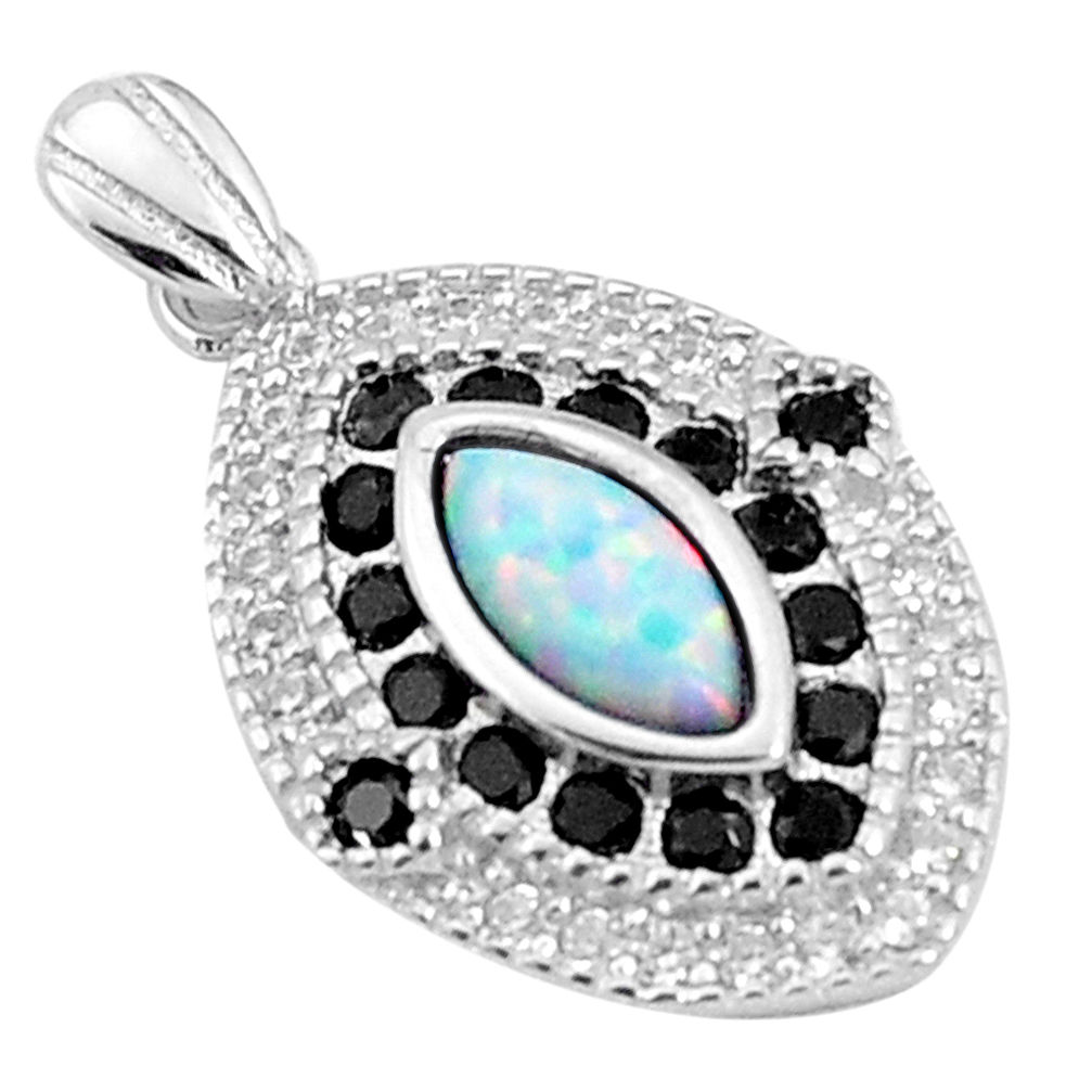 4.89cts pink australian opal (lab) topaz silver pendant jewelry a96652 c24382