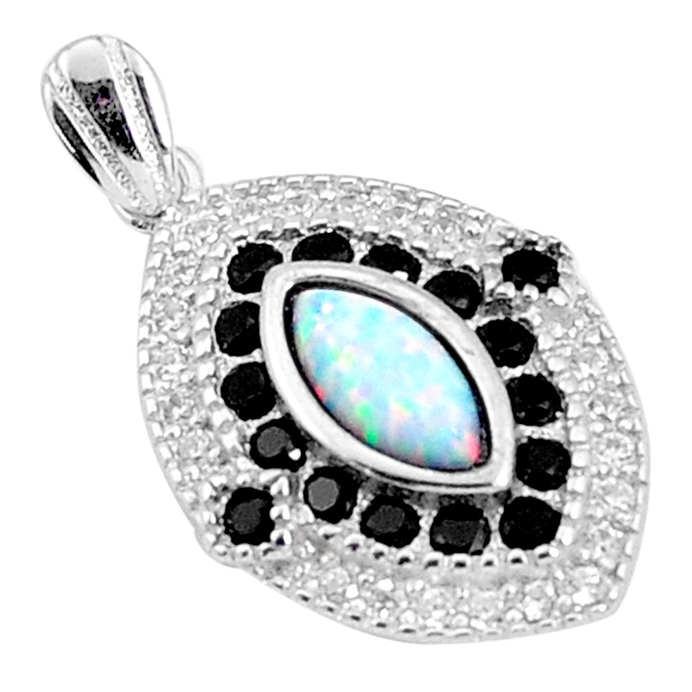 4.53cts pink australian opal (lab) topaz sterling silver pendant a96642 c24383