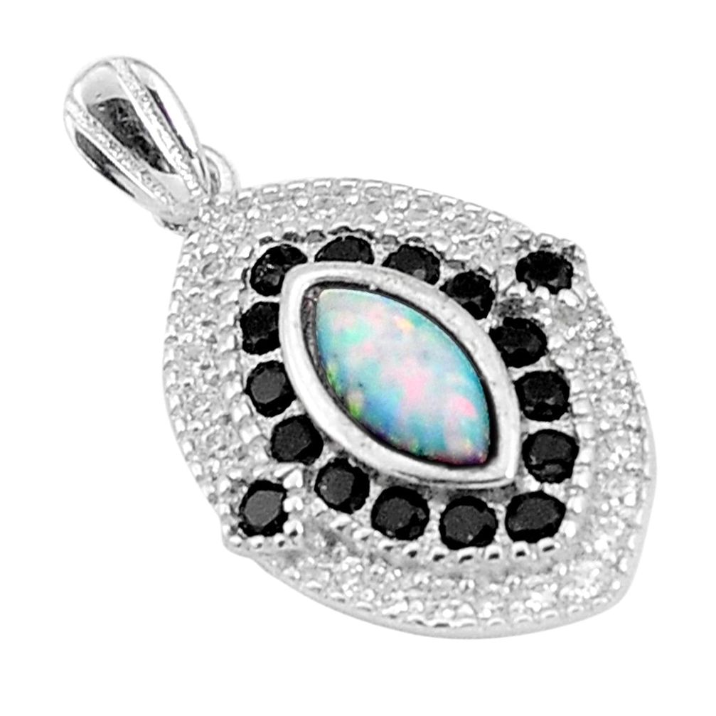 4.30cts pink australian opal (lab) topaz sterling silver pendant a96648 c24385