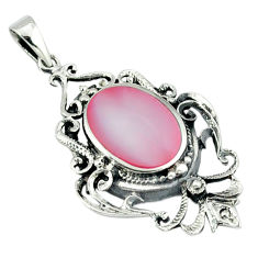 Pink blister pearl enamel 925 sterling silver pendant jewelry a39707 c14758