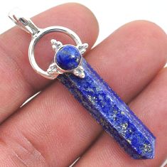 18.45cts pointer natural blue lapis lazuli fancy 925 silver pendant u59272
