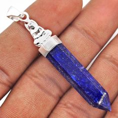 15.83cts pointer natural blue lapis lazuli silver buddha charm pendant t86066