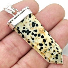37.06cts pointer natural brown dalmatian fancy sterling silver pendant u42884
