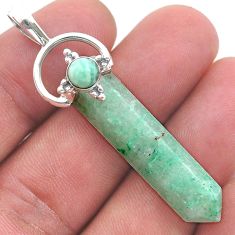 19.68cts pointer natural green amazonite (hope stone) 925 silver pendant u59263