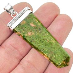 37.06cts pointer natural green unakite 925 sterling silver pendant u42921