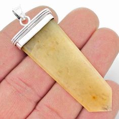 33.88cts pointer natural yellow calcite 925 sterling silver pendant u42931
