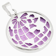 Purple bling topaz (lab) 925 sterling silver pendant jewelry c21924