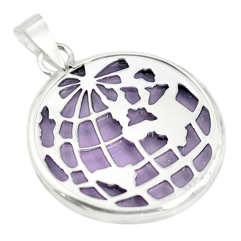 LAB Purple bling topaz (lab) 925 sterling silver pendant jewelry c23170