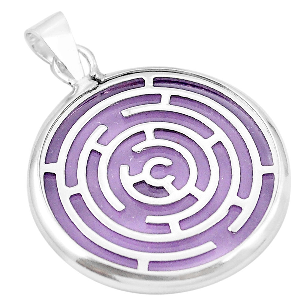 Purple bling topaz (lab) 925 sterling silver pendant jewelry c23178