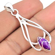 5.18cts purple copper turquoise 925 sterling silver pendant jewelry u13832