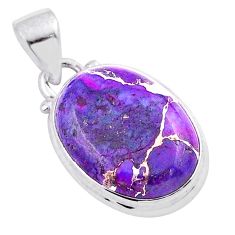 9.34cts purple copper turquoise 925 sterling silver pendant jewelry u17824