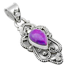 2.04cts purple copper turquoise 925 sterling silver pendant jewelry u66512