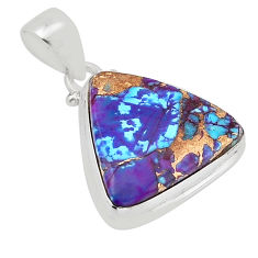 12.62cts purple copper turquoise 925 sterling silver pendant jewelry y55888