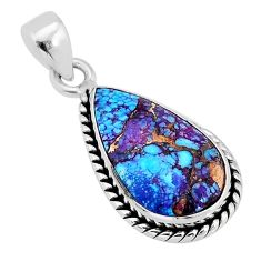 6.80cts purple copper turquoise pear 925 sterling silver pendant jewelry y65358