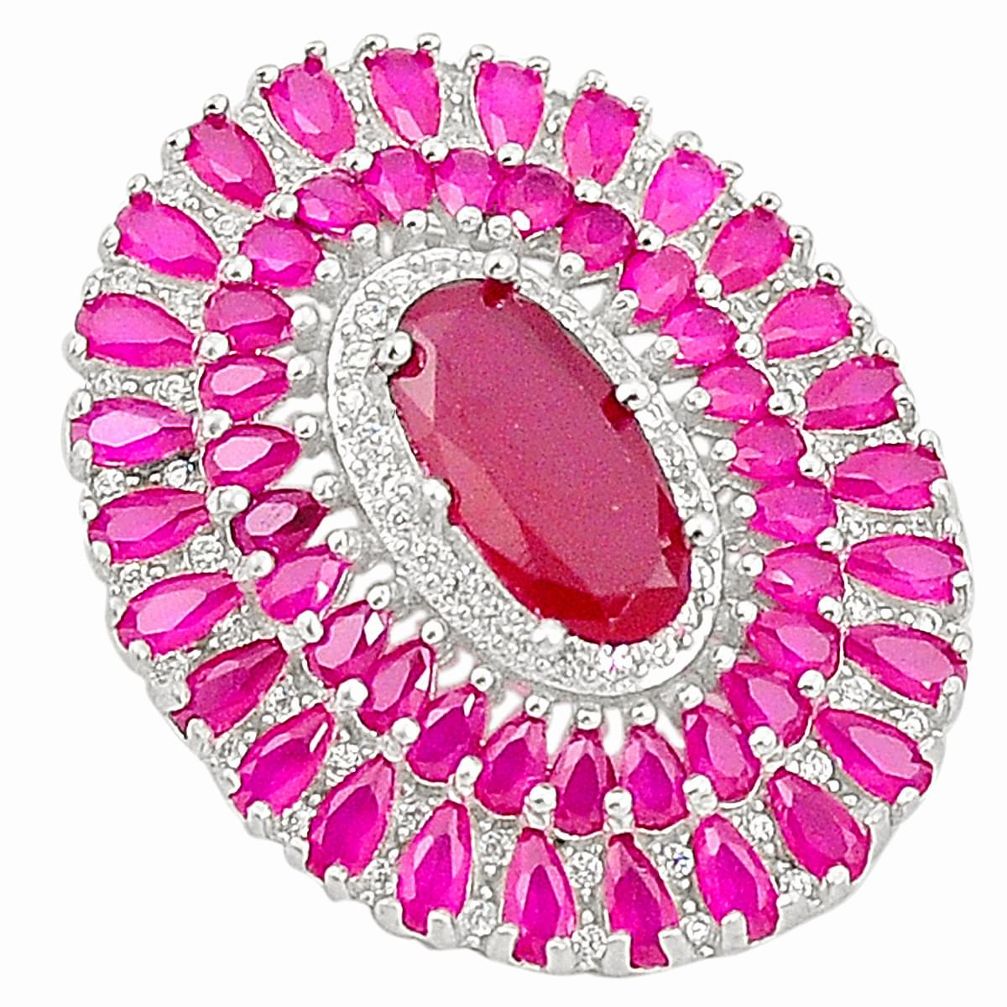 Red ruby quartz topaz 925 sterling silver pendant jewelry c19024
