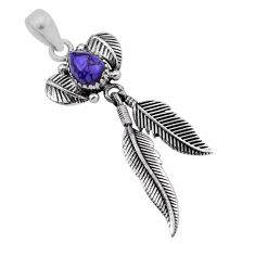 2.19cts rose dahlia violet pear 925 sterling silver dreamcatcher pendant n44317