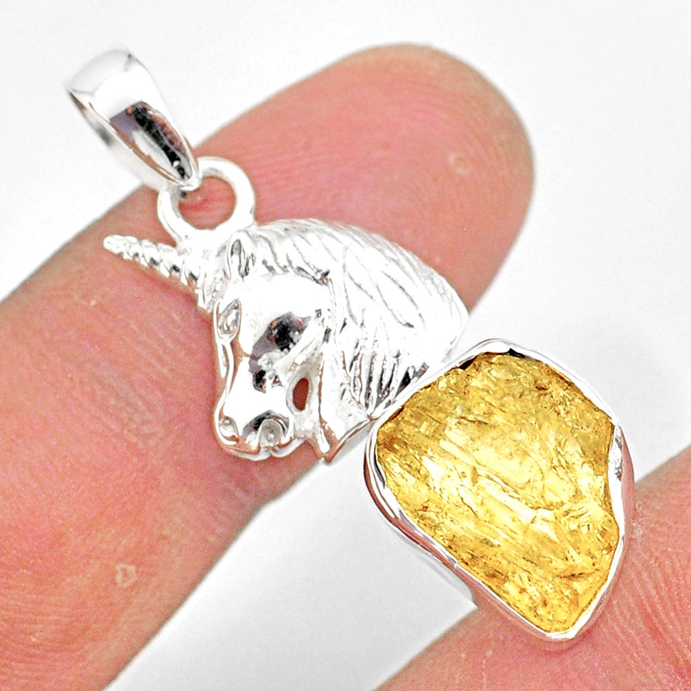 7.97cts scapolite 925 sterling silver horse pendant jewelry r80974