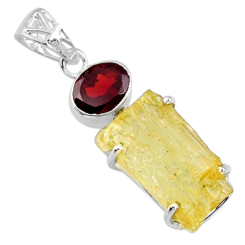 17.21cts scapolite red garnet 925 sterling silver pendant jewelry r57017